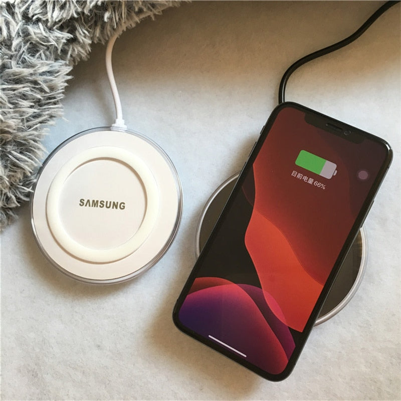 Original Samsung fast charging wireless charger For Galaxy S22/S21/S20/Note20 Ultra Plus S10 /S9/S8/S7/Note8 For iPhone 12/12Pro