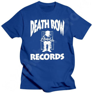 Cool Death Row Records Logo T-Shirt Men Novelty T-shirt Cotton Casual Tops Vintage Hip Hop Tees Streetwear