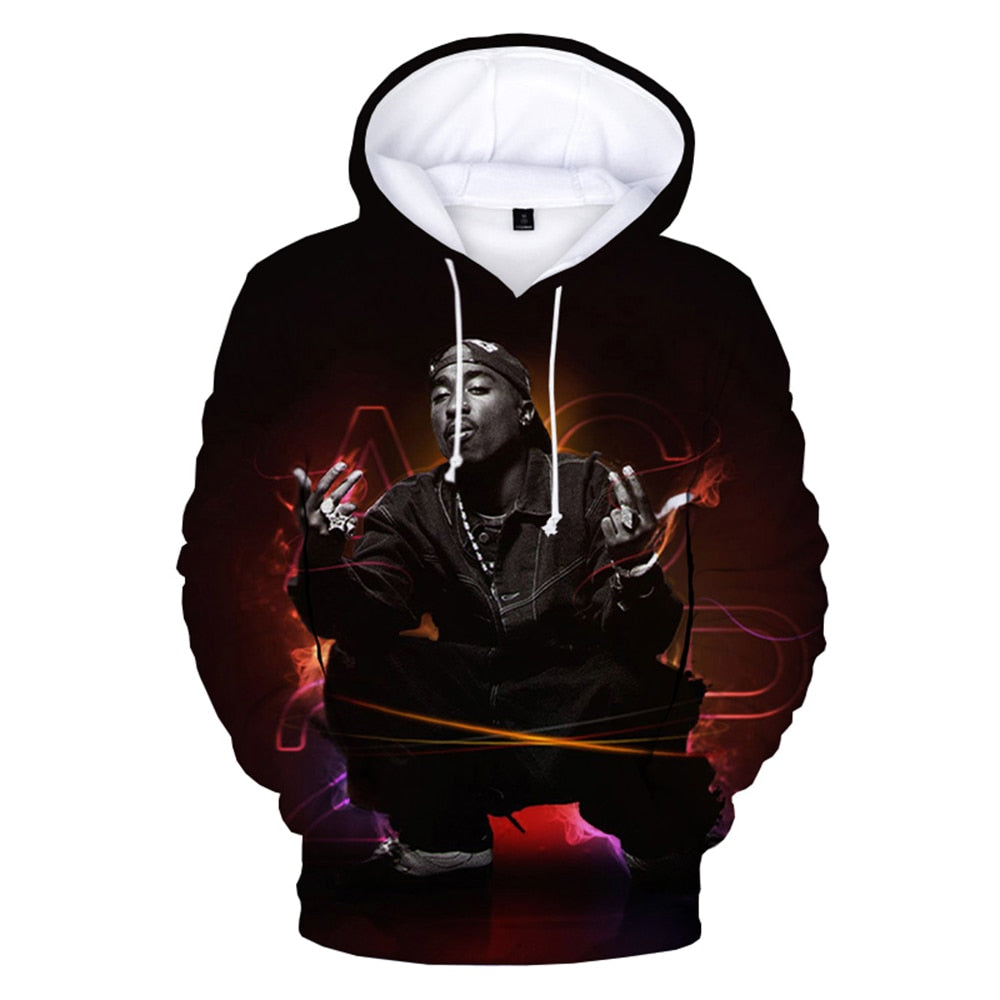 Rapper Tupac 2Pac 3d Hoodies Fashion Pullover Sweatshirt Hoodie Hip Hop Clothing