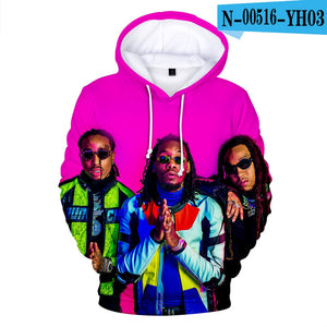 Migos Rapper 3D Hoodies Sweatshirt Men Women Long Sleeve Pullover Casual Oversize Hoodie 3D Sweatshirt