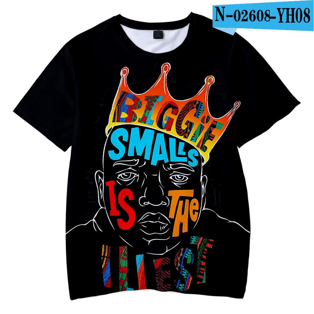 B.I.G BIGGIE 3D Printed T-shirt Men/women Fashion Casual Hip-hop Sweatshirt Round Neck Streetwear Tops