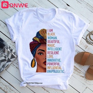 Beautiful African Women White Print T shirt