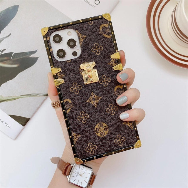 Fashion Square Wrist Strap Holder Phone Case For Samsung S21 S10 S20 Ultra NOTE10 20 A71 A51 Luxury Geometric Leather back cover